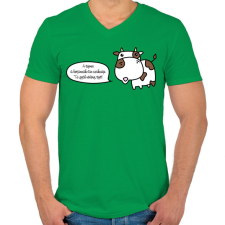 PRINTFASHION Borjú - Férfi V-nyakú póló - Zöld férfi póló