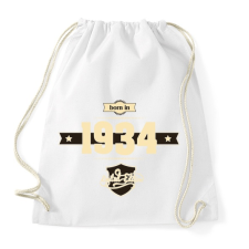 PRINTFASHION born-in-1934-cream-choco - Sportzsák, Tornazsák - Fehér tornazsák
