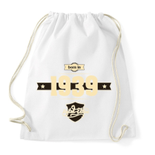 PRINTFASHION born-in-1939-cream-choco - Sportzsák, Tornazsák - Fehér tornazsák