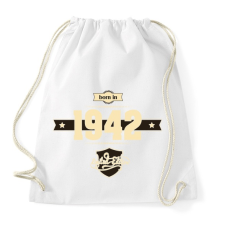 PRINTFASHION born-in-1942-cream-choco - Sportzsák, Tornazsák - Fehér tornazsák