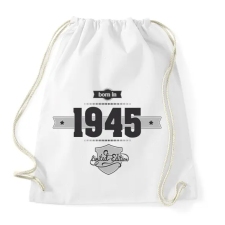 PRINTFASHION born-in-1945-(dark&lightgrey) - Sportzsák, Tornazsák - Fehér tornazsák