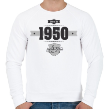 PRINTFASHION born-in-1950-(dark&lightgrey) - Férfi pulóver - Fehér férfi pulóver, kardigán