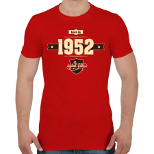 PRINTFASHION born-in-1952-cream-choco - Férfi póló - Piros férfi póló