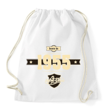 PRINTFASHION born-in-1955-cream-choco - Sportzsák, Tornazsák - Fehér tornazsák