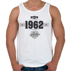 PRINTFASHION born-in-1962-(dark&lightgrey) - Férfi atléta - Fehér