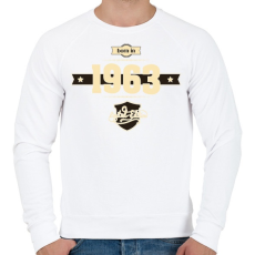 PRINTFASHION born-in-1963-cream-choco - Férfi pulóver - Fehér