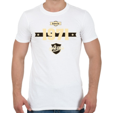 PRINTFASHION born-in-1971-cream-choco - Férfi póló - Fehér férfi póló