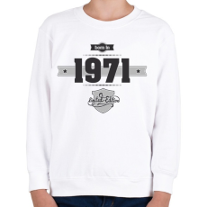 PRINTFASHION born-in-1971-(dark&lightgrey) - Gyerek pulóver - Fehér