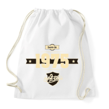 PRINTFASHION born-in-1975-cream-choco - Sportzsák, Tornazsák - Fehér tornazsák