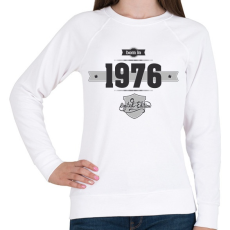 PRINTFASHION born-in-1976-(dark&lightgrey) - Női pulóver - Fehér