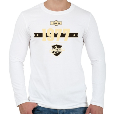 PRINTFASHION born-in-1977-cream-choco - Férfi hosszú ujjú póló - Fehér