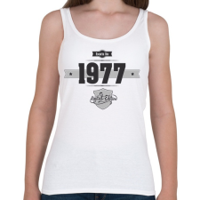 PRINTFASHION born-in-1977-(dark&lightgrey) - Női atléta - Fehér női trikó