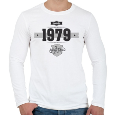 PRINTFASHION born-in-1979-(dark&lightgrey) - Férfi hosszú ujjú póló - Fehér férfi póló