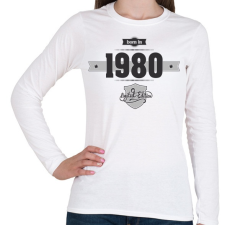 PRINTFASHION born-in-1980-(dark&lightgrey) - Női hosszú ujjú póló - Fehér női póló