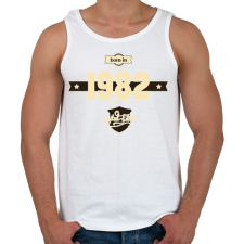PRINTFASHION born-in-1982-cream-choco - Férfi atléta - Fehér atléta, trikó