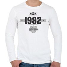 PRINTFASHION born-in-1982-(dark&lightgrey) - Férfi hosszú ujjú póló - Fehér férfi póló