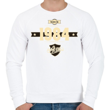 PRINTFASHION born-in-1984-cream-choco - Férfi pulóver - Fehér férfi pulóver, kardigán