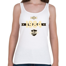 PRINTFASHION born-in-1984-cream-choco - Női atléta - Fehér női trikó