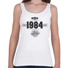 PRINTFASHION born-in-1984-(dark&lightgrey) - Női atléta - Fehér női trikó