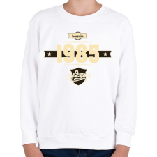 PRINTFASHION born-in-1985-cream-choco - Gyerek pulóver - Fehér gyerek pulóver, kardigán