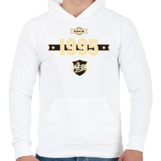 PRINTFASHION born-in-1995-cream-choco - Férfi kapucnis pulóver - Fehér