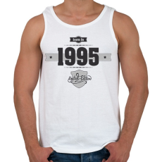 PRINTFASHION born-in-1995-(dark&lightgrey) - Férfi atléta - Fehér