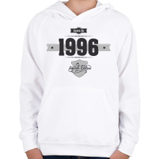 PRINTFASHION born-in-1996-(dark&lightgrey) - Gyerek kapucnis pulóver - Fehér