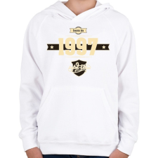 PRINTFASHION born-in-1997-cream-choco - Gyerek kapucnis pulóver - Fehér gyerek pulóver, kardigán