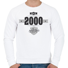 PRINTFASHION born-in-2000-(dark&lightgrey) - Férfi pulóver - Fehér