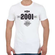 PRINTFASHION born-in-2001-(dark&lightgrey) - Férfi póló - Fehér