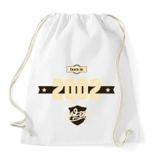 PRINTFASHION born-in-2002-cream-choco - Sportzsák, Tornazsák - Fehér tornazsák