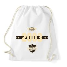 PRINTFASHION born-in-2003-cream-choco - Sportzsák, Tornazsák - Fehér tornazsák