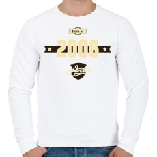 PRINTFASHION born-in-2006-cream-choco - Férfi pulóver - Fehér