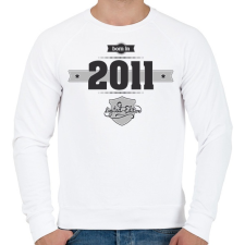 PRINTFASHION born-in-2011-(dark&lightgrey) - Férfi pulóver - Fehér férfi pulóver, kardigán