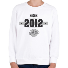 PRINTFASHION born-in-2012-(dark&lightgrey) - Gyerek pulóver - Fehér gyerek pulóver, kardigán