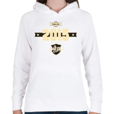 PRINTFASHION born-in-2015-cream-choco - Női kapucnis pulóver - Fehér