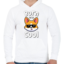 PRINTFASHION Born to be cool - Férfi kapucnis pulóver - Fehér férfi pulóver, kardigán