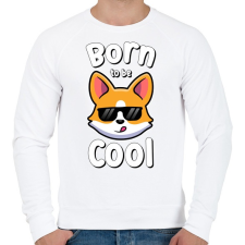 PRINTFASHION Born to be cool - Férfi pulóver - Fehér férfi pulóver, kardigán