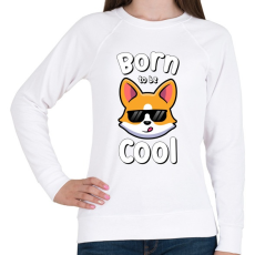 PRINTFASHION Born to be cool - Női pulóver - Fehér