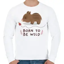 PRINTFASHION Born to be wild - Férfi pulóver - Fehér férfi pulóver, kardigán