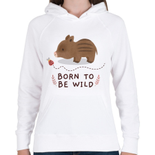PRINTFASHION Born to be wild - Női kapucnis pulóver - Fehér női pulóver, kardigán