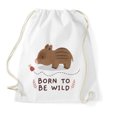 PRINTFASHION Born to be wild - Sportzsák, Tornazsák - Fehér tornazsák