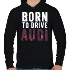 PRINTFASHION born to drive7 - Férfi kapucnis pulóver - Fekete férfi pulóver, kardigán