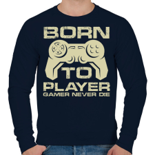 PRINTFASHION Born to Player  - Férfi pulóver - Sötétkék férfi pulóver, kardigán