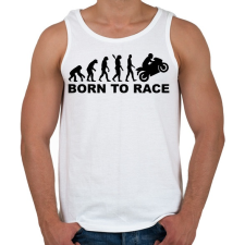 PRINTFASHION Born to race - Férfi atléta - Fehér atléta, trikó