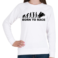 PRINTFASHION Born to race - Női pulóver - Fehér női pulóver, kardigán