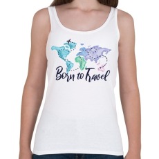 PRINTFASHION Born to travel - Női atléta - Fehér