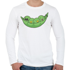 PRINTFASHION Borsó család - Férfi hosszú ujjú póló - Fehér férfi póló