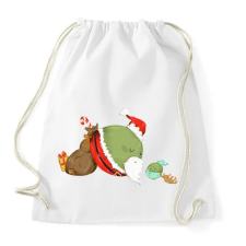 PRINTFASHION Borsó Mikulás - Sportzsák, Tornazsák - Fehér tornazsák