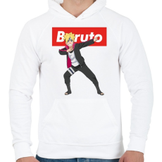 PRINTFASHION Boruto Uzumaki - Férfi kapucnis pulóver - Fehér